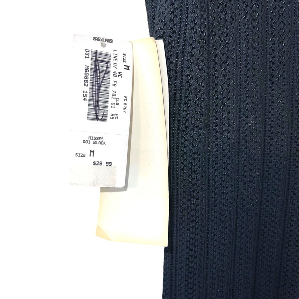 Vintage 90s Facets by mirrors black button down knit ribbed bodycon maxi dress - Picture 6 of 9